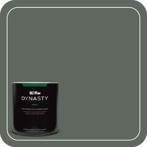 BEHR DYNASTY 1 qt. #N420-6 Pine Mountain One-Coat Hide Semi-Gloss Enamel Interior Stain-Blocking Paint and Primer