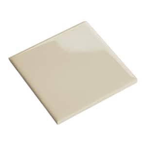 Semi-Gloss Almond 4-1/4 in. x 4-1/4 in. Ceramic Bullnose Wall Tile (0.125 sq. ft. / piece)