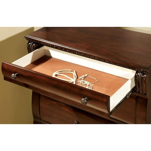 Furniture of America Millard Novelty Storage Trunk Coffee Table, Cherry 