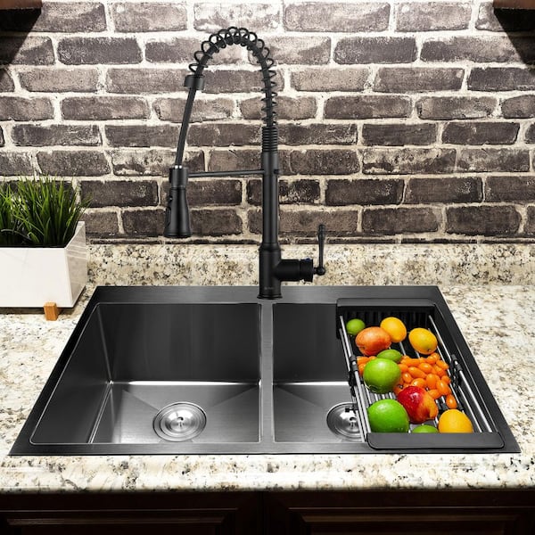 AKDY All-in-One Gunmetal Matte Black Finish Stainless Steel 33 in