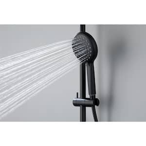 1-Spray 10 in. Wall Mount 2.5 GPM Dual Shower Head and Handheld Shower Head in Matte Black