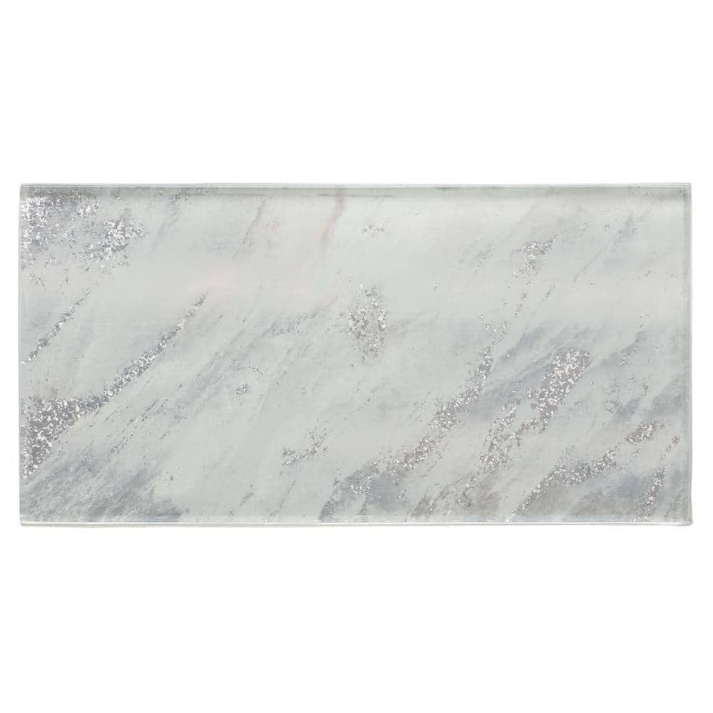 Astral Polished White Glass Rectangular Wall Tile