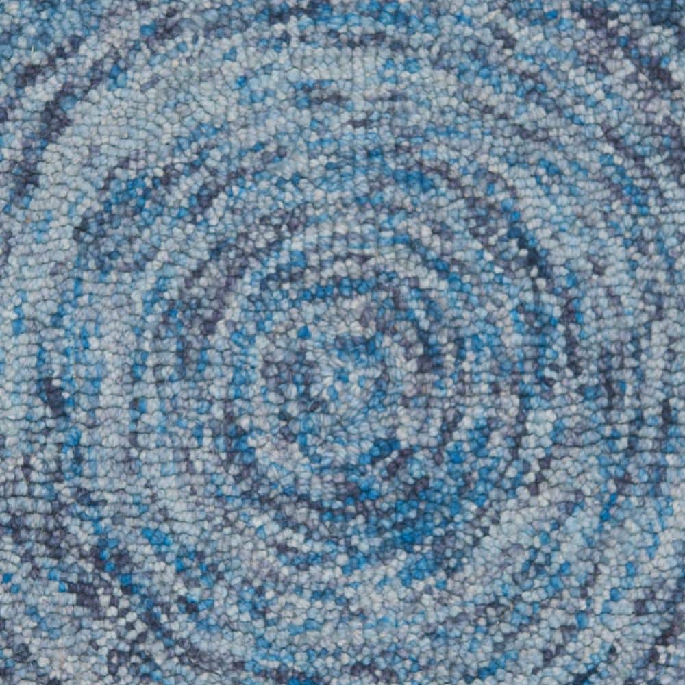 Hand-Tufted Dark Blue and Multi Wool Accent Rug, 2' x 3'