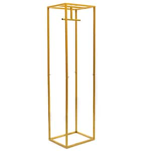 Industrial Pipe Modern Square Gold Metal Clothes Rack Retail Store Display Stand 19.68 in. W x 70.86 in. H