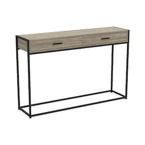 Cozy Home 48 in. Dark Taupe Standard Rectangle Wood Console Table with Drawers