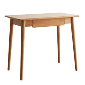 31.50 in. 100% Solid Wood Natural Wood Computer Desk Study Desk Dining Table with 2-Drawers