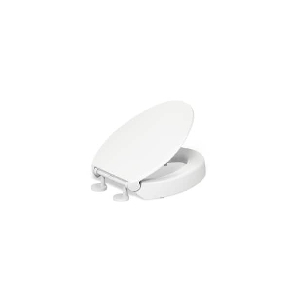 Hyten Elevated Quiet-Close Elongated Closed Front Toilet Seat in White
