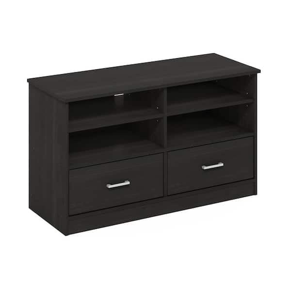Furinno Jensen 39.4 in. Espresso TV Stand with 2 Storage Drawers Fits TV's up to 43 in. with Cable Management
