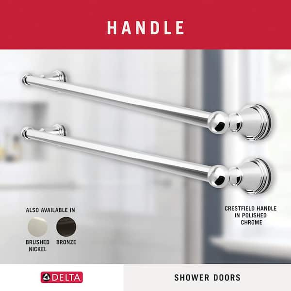 Crestfield 20 in. Shower Door Handle in Chrome (1-Pair)