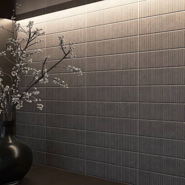 Globe Noir 2.96 in. X 11.82 in. Matte Ceramic Subway Wall Tile (6.35 sq. ft./Case)
