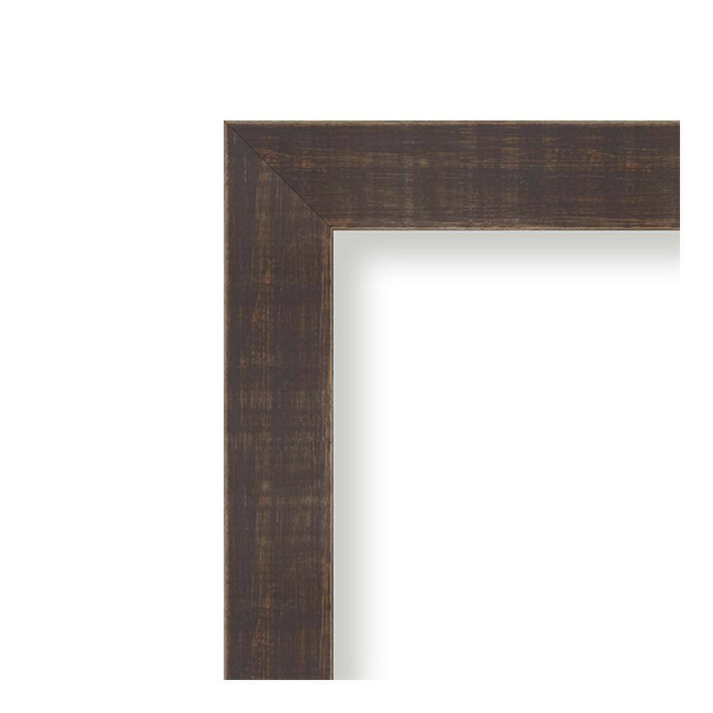 Whiskey Brown Rustic Wood Beveled Bathroom Vanity Mirror