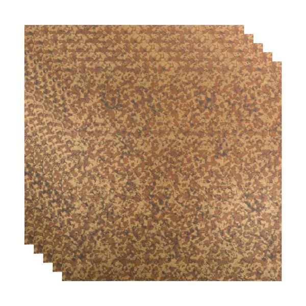Fasade Flat Panel 2 ft. x 2 ft. Cracked Copper Lay-In Vinyl Ceiling Tile (20 sq. ft.)