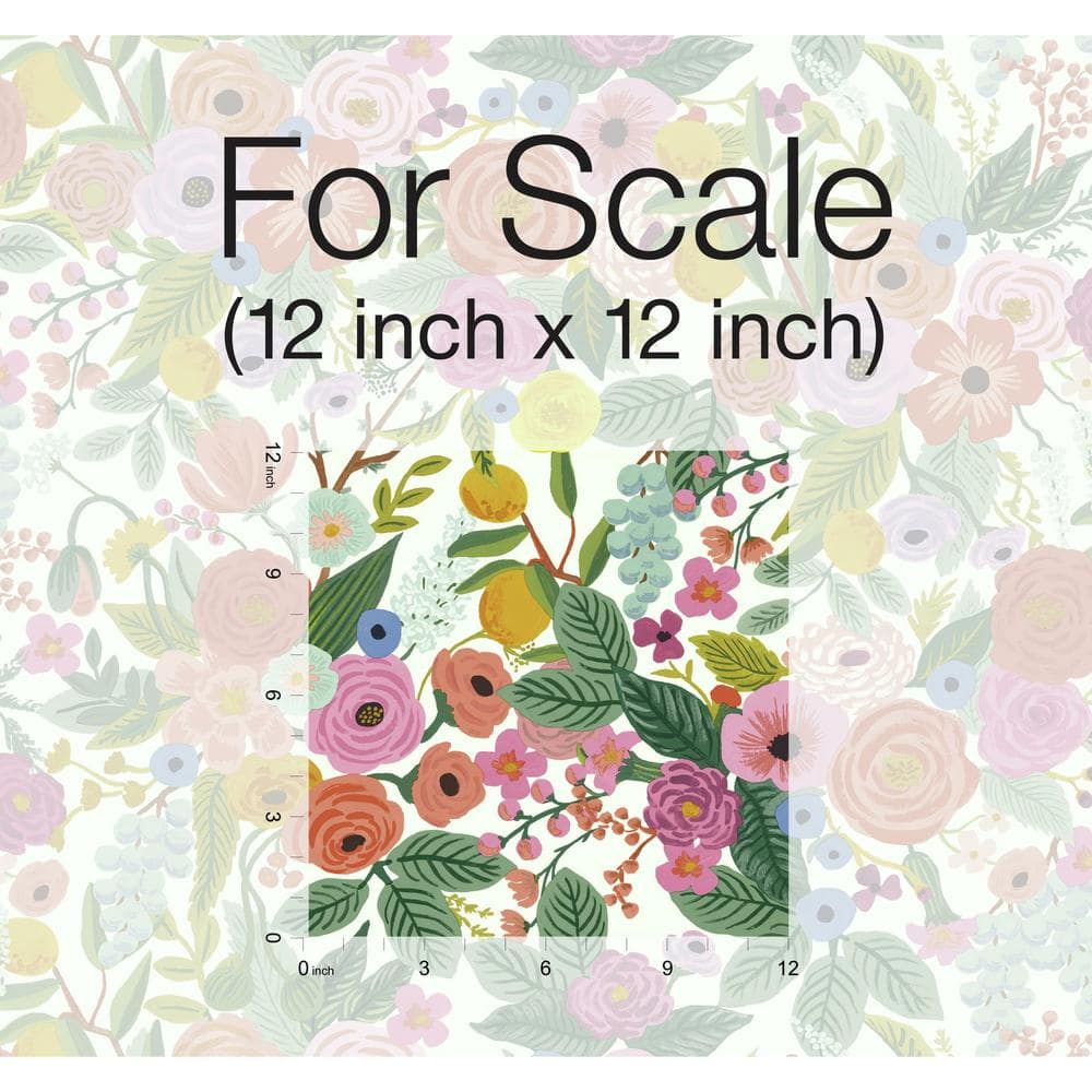 Floral Garden Party Peel and Stick Wallpaper Roll in Multicolor