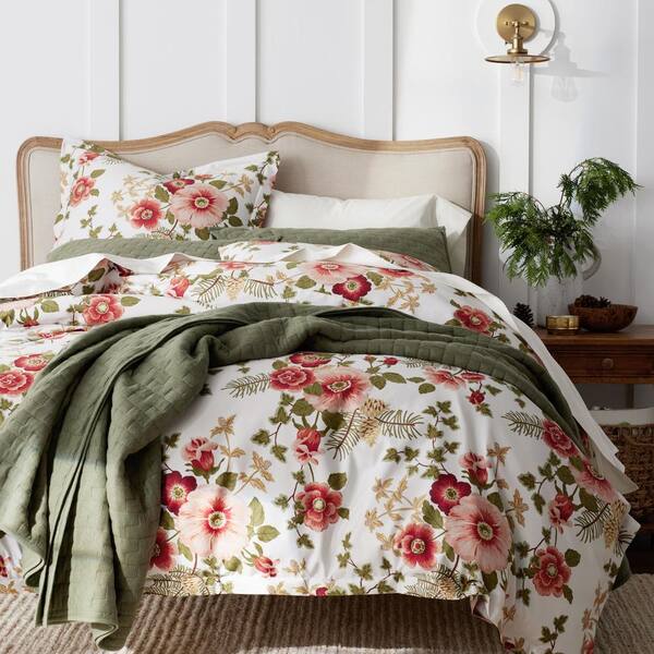 Legends Hotel Melody Floral Ivory Full Wrinkle-Free Sateen Comforter