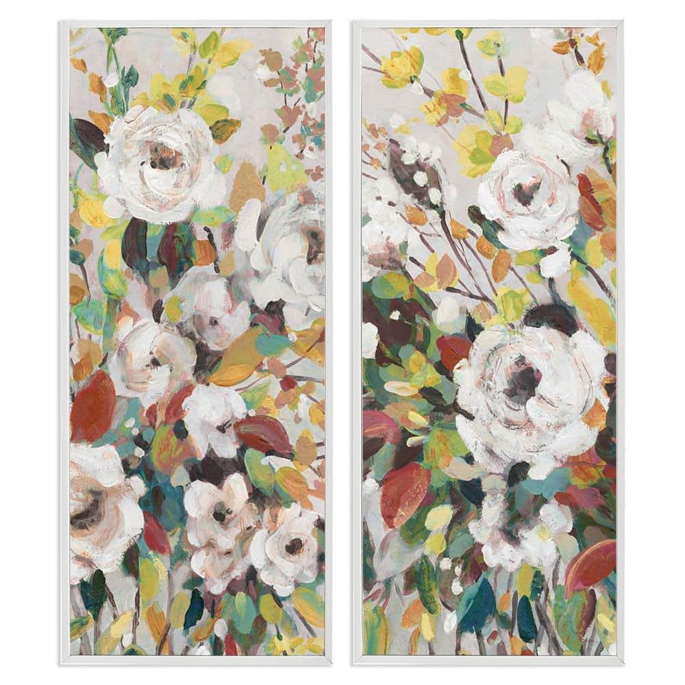 Bright Cottage Gardens by Carol Robinson 2-Pieces White Framed Nature Giclee Art Print 24 in. x 10 in. price history on PriceWatchPro