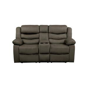 Talbot 70 in. W Flared Arm Microfiber Straight Double Reclining Loveseat in Brown