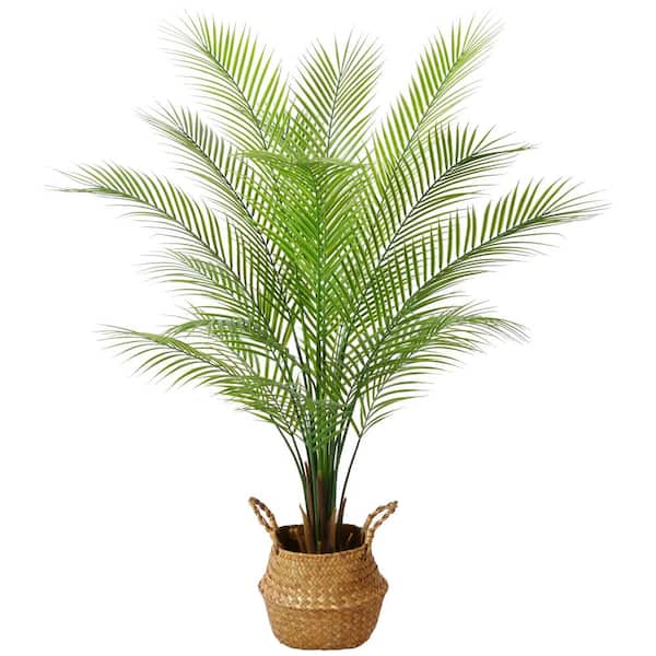 Cubilan 4 ft. Green Artificial Palm Plants in Basket