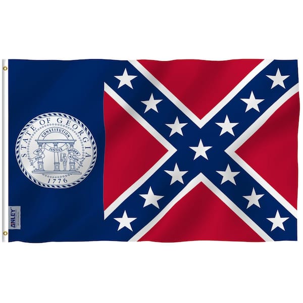 ANLEY Fly Breeze 3 ft. x 5 ft. Polyester Georgia State Flag 2-Sided Flags Banners with Brass Grommets and Canvas Header