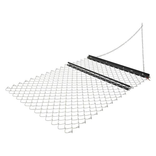 Drag Harrow, 4 x 5 ft. 4 in. ATV Chain Harrow, Q235 Steel UTV Tractor Attachments Field Drag Mat for Landscape Leveling