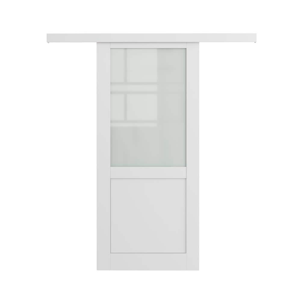 Ark Design 36 In. X 80 In. Hidden Track Style 1 2 Lite Frosted Glass 