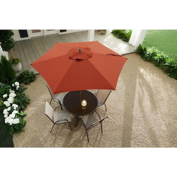 7.5 ft. Steel Market Outdoor Patio Umbrella in Chili Red