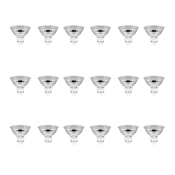Feit Electric 50W Equivalent MR16 GU5.3 Bi-Pin Dimmable 12-Volt Track Lighting 90+ CRI LED Flood Light Bulb, Bright White (18-Pack)