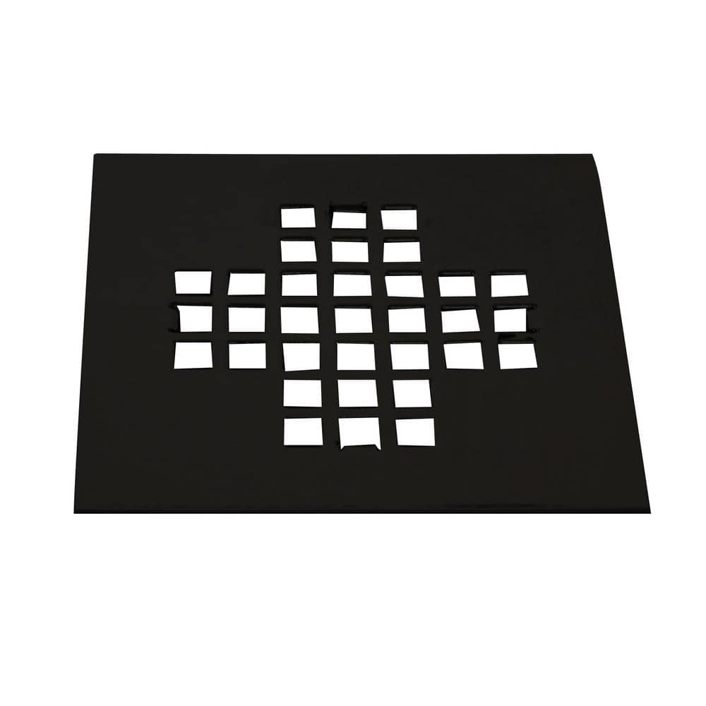 Westbrass 4-1 4 In. Square Grate Shower Drain Cover, Matte Black D206 