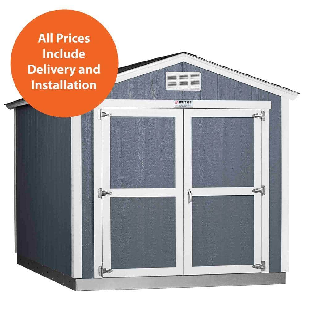 Tuff Shed Tahoe Series Baldwin Installed Storage Shed 8 ft. x 12 ft. x 8 ft. 6 in. (96 sq. ft.) 7 ft. High Sidewall, Blue -  Tahoe 8x12 E
