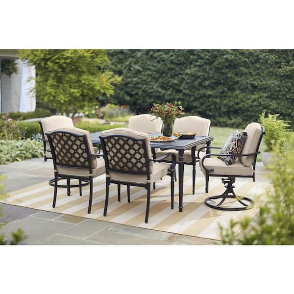 Brown Steel Outdoor Patio Dining Set, Home Depot Outdoor Dining Room Sets
