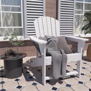 Classic White Plastic Adirondack Chair for Outdoor Garden Porch Patio Deck Backyard