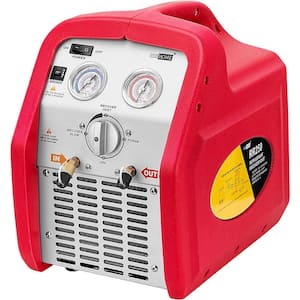 110-Volt - 120-Volt AC 60 Hz 3/4 HP Single Cylinder Portable Refrigerant Recovery Machine in Red