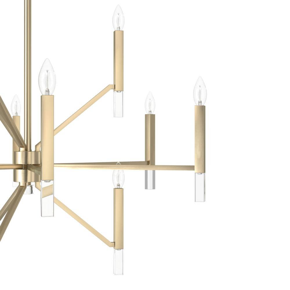 Alturas Gold 12-Light Crystal 3-Tier Chandelier
