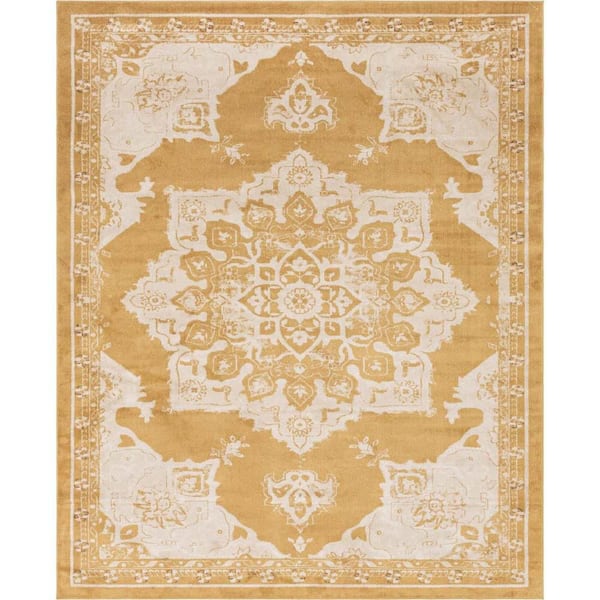 Unique Loom Utopia Helios Yellow 8' 0 x 10' 0 Area Rug