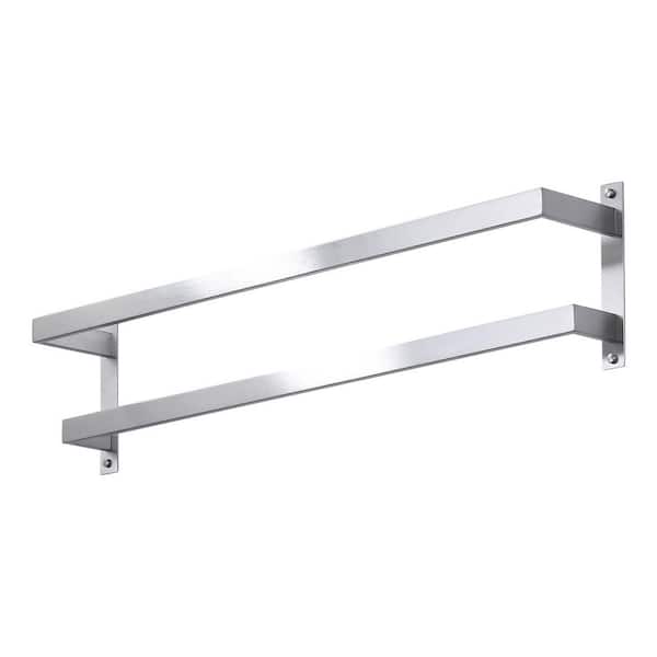 32 in. Wall Mounted Double Towel Bar in Brushed Nickel