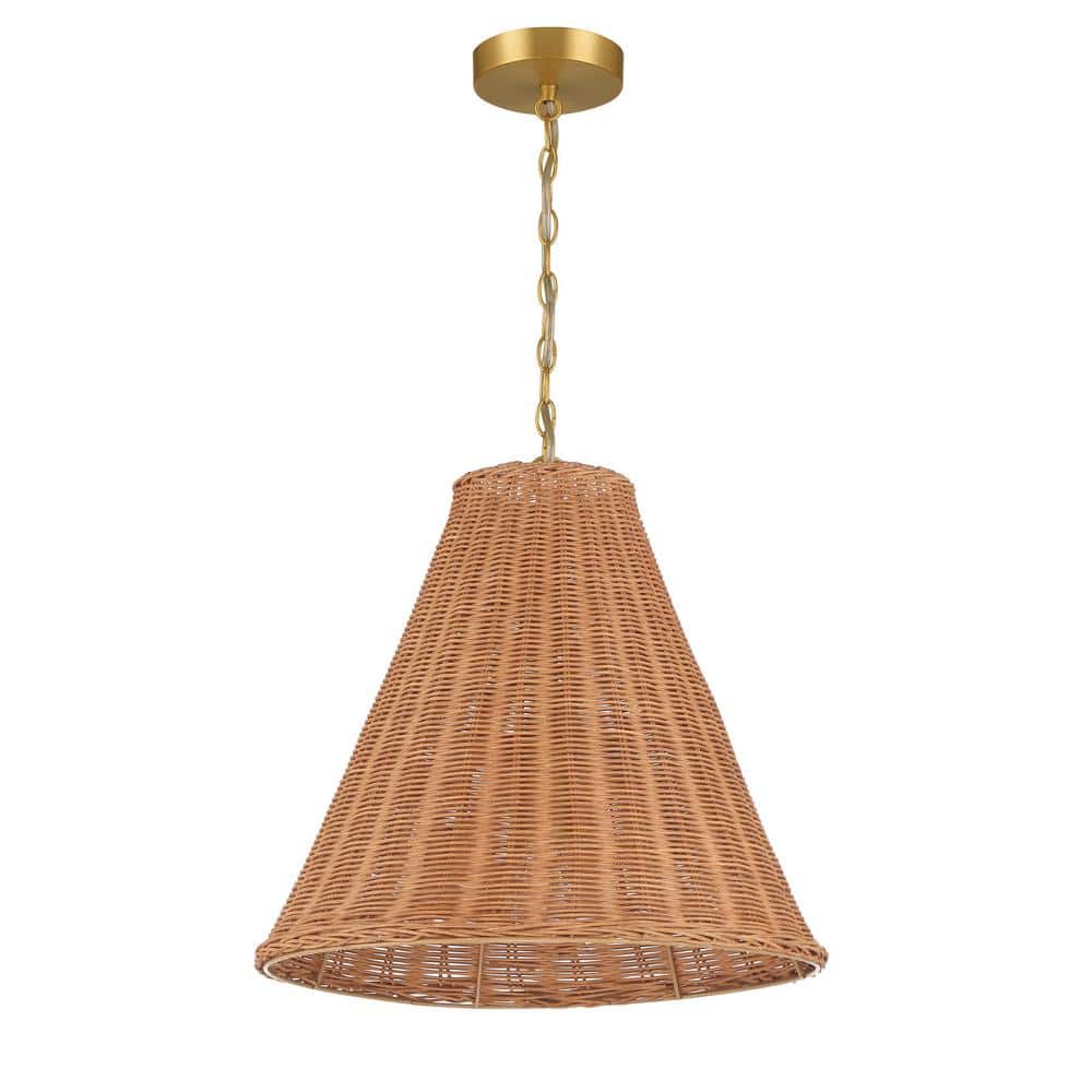 60-Watt 1 Light Natural Cone Woven Pendant Light with Rattan Shade price history on PriceWatchPro