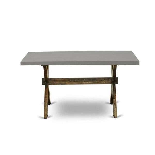 East West Furniture 6-Piece Rectangle Natural Oak Finish Solid