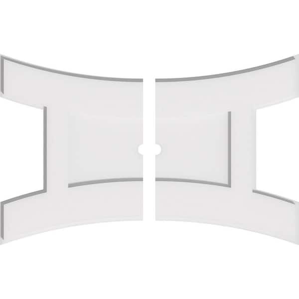 Ekena Millwork 26 in. W x 17-3/8 in. H x 1 in. ID x 1 in. P Haven Architectural Grade PVC Contemporary Ceiling Medallion (2-Piece)
