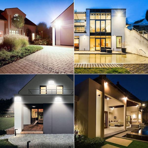 400W Black Hardwired Integrated LED Plug-in Landscape Flood Light IP66 Waterproof Adjustable Outdoor Fixture for Yard