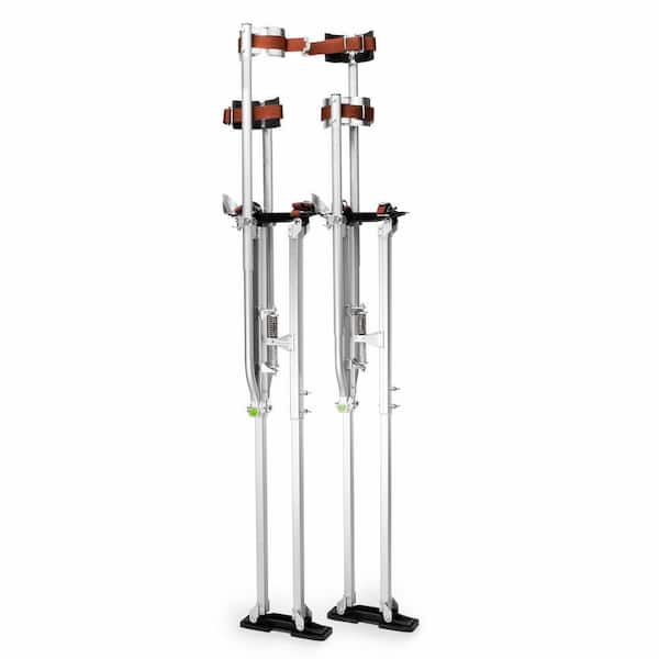 48 in. to 64 in. Adjustable Height Silver Drywall Stilts