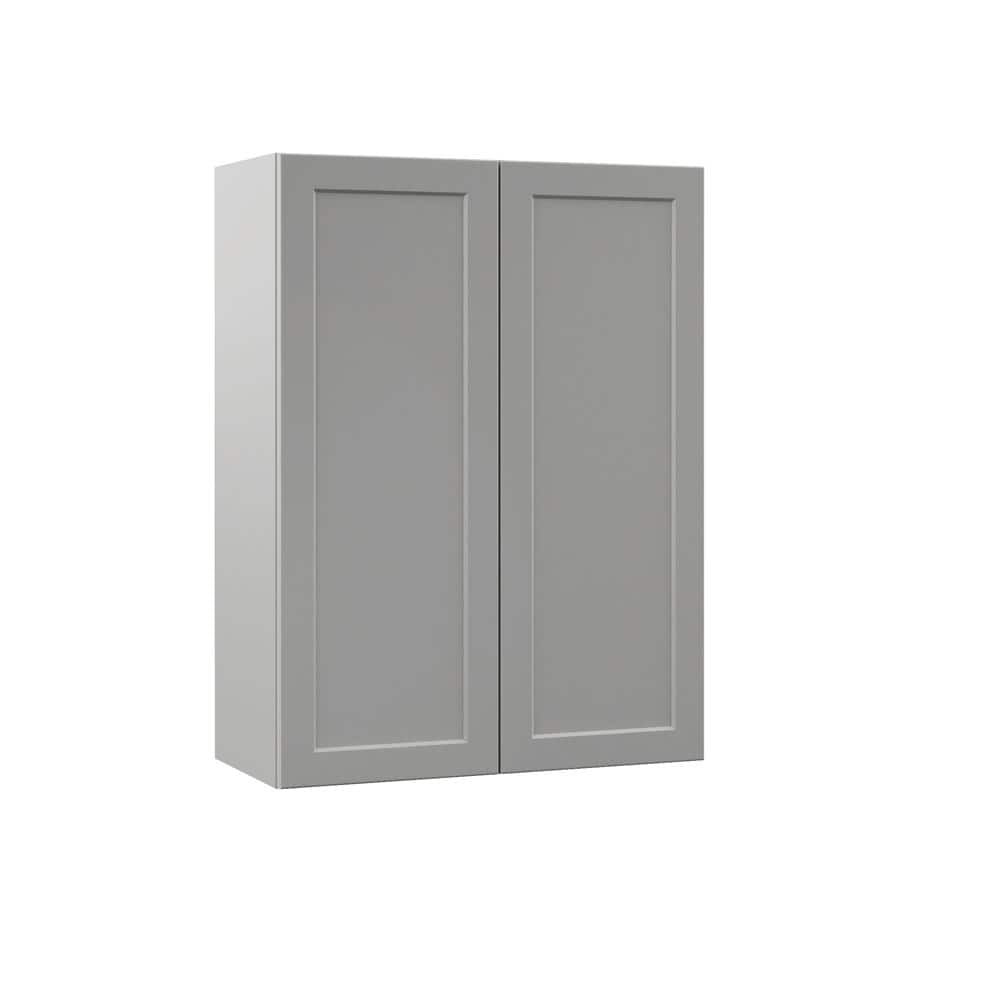 Designer Series Melvern 27 in. W x 12 in. D x 36 in. H Assembled Shaker Wall Kitchen Cabinet in Heron Gray price history on PriceWatchPro