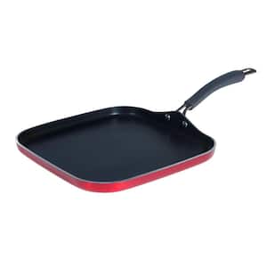 Translucent 12.5 in. Hard-Anodized Aluminum Nonstick Griddle in Red