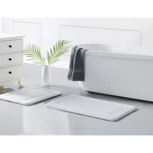 HeiQ Antimicrobial Memory Foam (20x32) Bath Rug in White