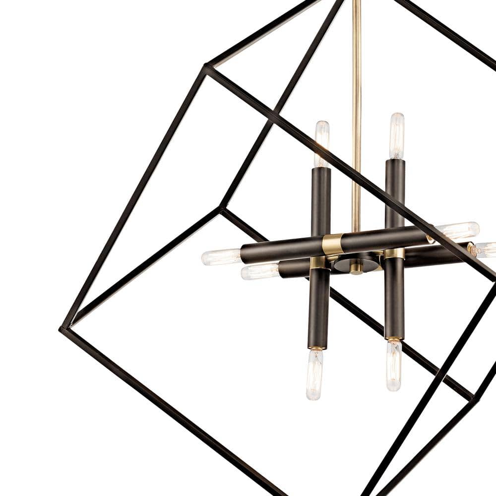 Transitional Black Bronze 25.5" Island Pendant with Mixed Metal Finishes