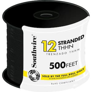 500 ft. 12 Black Stranded CU THHN Wire