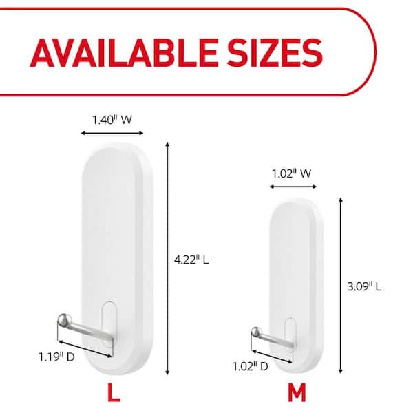 5 lb. Large White Wire Hook Value Pack (3 Hooks, 8 Strips)