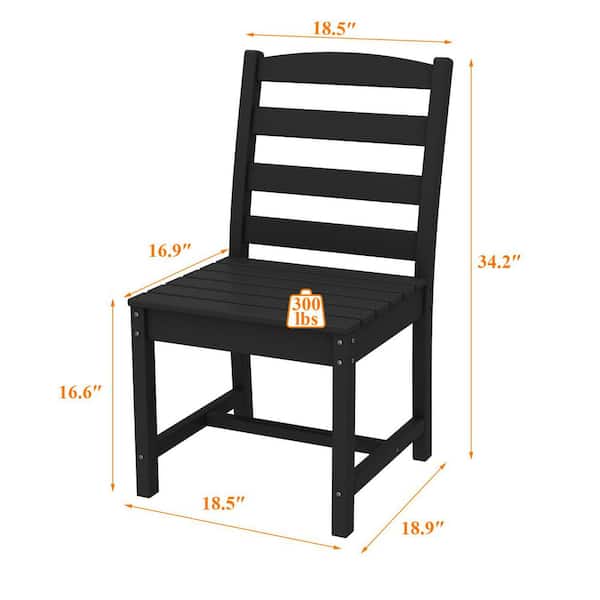 FUFU&GAGA 8-Piece HDPE Patio Dining Chairs, Heavy Duty Wood-Like