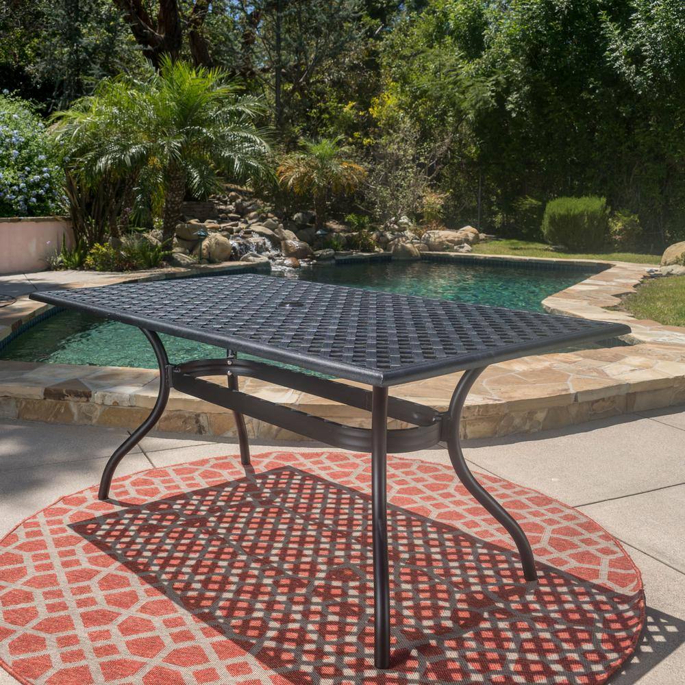 Taylor Black Sand Cast Aluminum Rectangle Dining Table