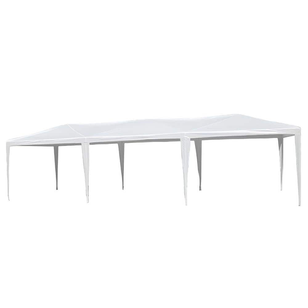 Waterproof Shed 10 ft. x 30 ft. White Party Canopy Tent with 5 Removable Si