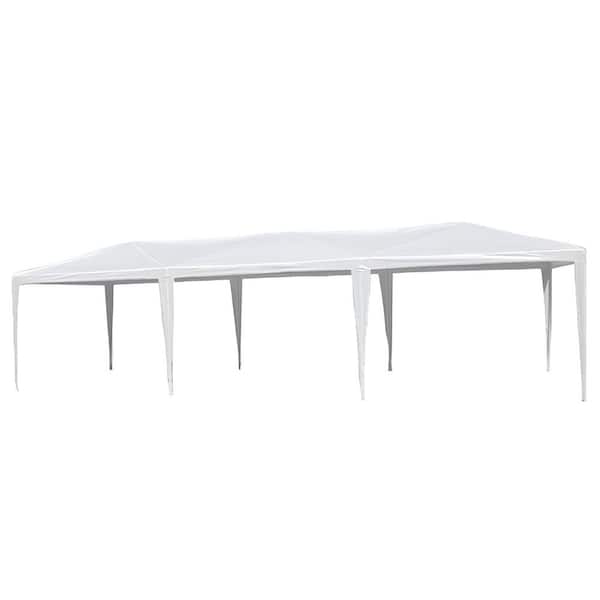 Unbranded Waterproof Shed 10 ft. x 30 ft. White Party Canopy Tent with 5 Removable Sidewalls for Outdoor Wedding