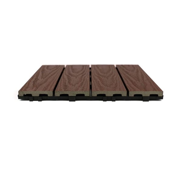 NewTechWood UltraShield Naturale 1 ft. x 1 ft. Quick Deck Outdoor Composite Deck Tile Sample in California Redwood